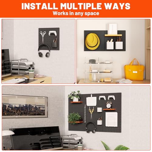 ValueMax 6 Pack Metal Pegboard Panels, 12"x12" Wall Tool Organizer