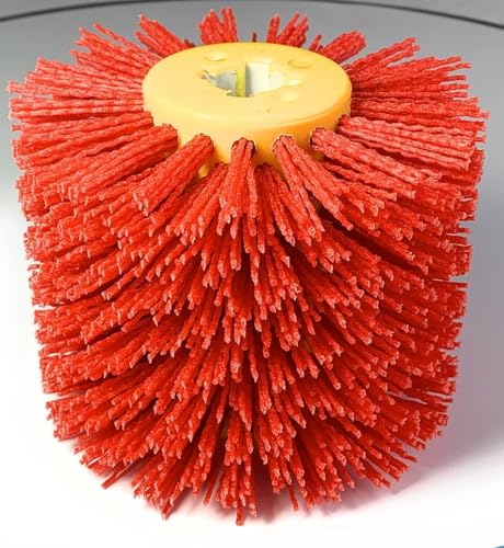 Signi Abrasive nylon bristle Burnishing Brush Drum Drawing Wheel for polishing wood (80 grit red)