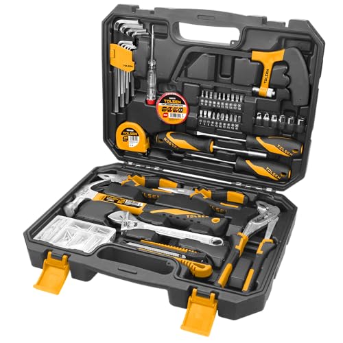 TOLSEN Home Repair Tool Set General Household Hand Tool Kit with Toolbox - size: 119 PCS