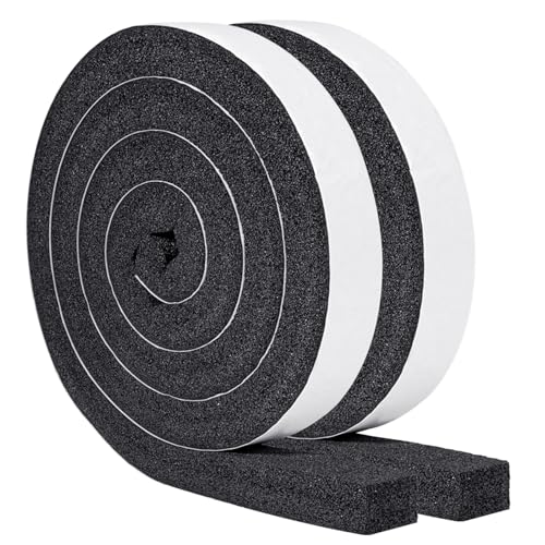 Yotache Air Conditioner Window Seal Kit - 1"x1", 13Ft (6.5Ft x 2, Black) | High Resilience Weather Stripping Foam Tape for AC Windows & Door Insulation, Noise Reducing, Air Leak Proof - size: (1"×1") 13FT