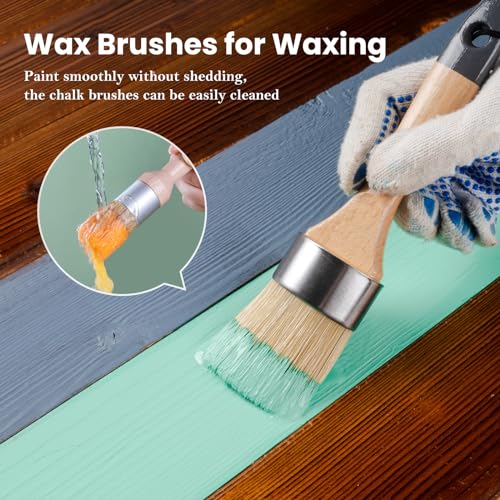 Mister Rui Chalk Wax Paint Brush 4 pcs, Large Wax Brush for Furniture - size: 4PCS, 1 Medium, 3 Small