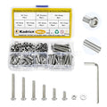KADRICK 180PCS M5 Screw Kit,Hex Socket Button Head M5 Bolts 8mm-30mm - size: SS M5 180Pcs 10-30mm
