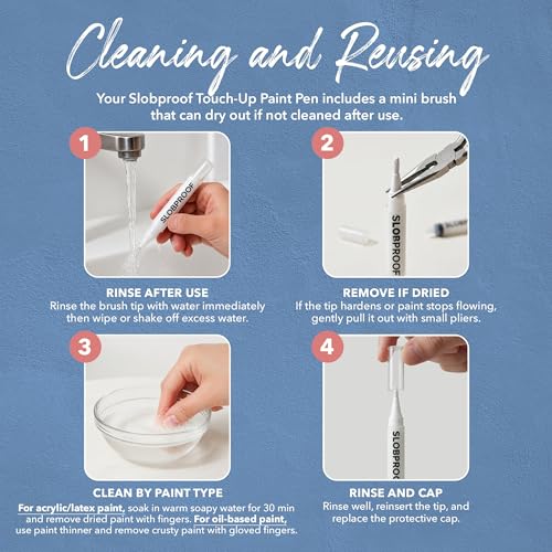 Slobproof Refillable Touch-Up Paint Pen, Pack of 5 - Precision Brush Tip - size: 5 Count (Pack of 1)