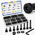 1600PCS M2 Screws Kit, M2x4/6/8/10/12/16/18/20mm Hex Socket Head Metric Tiny Screws, Nuts & Washers Kit, 12.9 Grade Black Oxide M2 Bolts for 3D Printer, DIY, Drone - size: M2 1600pcs