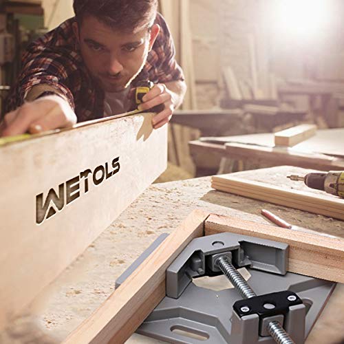 WETOLS 90 Degree Corner Clamp Set, 4 Pcs Adjustable Clamps for Woodworking