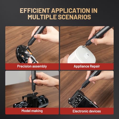 ATuMan 95 in 1 Precision Electric Screwdriver Set with 86 Magnetic Bits, 0.4N.m Torque, Visual Screen, 3-Gear Control & Magnetic Mat, Repair Tool Kit for iPhone, Laptop, Watch, Glasses - style: Electric-3- 95 in 1