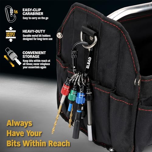 6-Piece Bit Holder Key Chain, 1/4 inch Multi-Color Hex Shank Bit Holders, Quick Release Design with Keychain Carabiner for Nut Driver, Screwdriver & Drill Bits, Tools Gifts for Men - style: 6 Bit Holder Key Chain Multi-Color