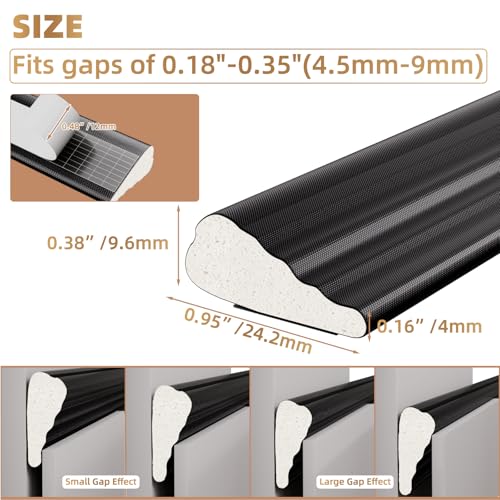 Kneelisa 196” Wedge-Shape Foam Window Weather Stripping Door Seal - color: Black, size: 196"