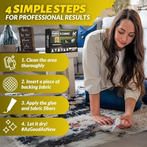COCONIX Carpet & Fabric Repair Kit for Upholstery, Car Seats, Burns & Holes