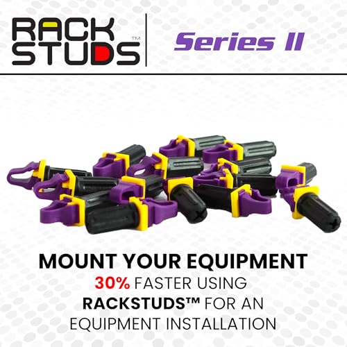 Rackstuds P20 Series II - Server Rack Screws 20-Pack | Cage Nut Replacement Purple 3.2mm/0.126" | A Faster, Easier Solution for Rack mounting Gear in 19" Racks with Square Punched Vertical Rails - color: Purple, size: 20 Pack