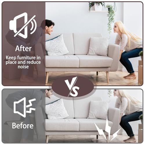 12Pcs 2x2 Inch Square Felt Furniture Pads, Self Adhesive Cuttable Anti Scratch Floor Protectors for Hardwood Floors, Brown