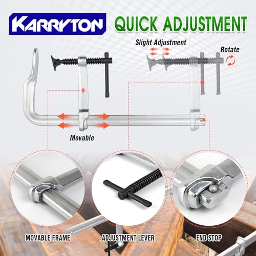 4-Pack Heavy Duty 12"(300x120mm) F-Clamp w/ 4-3/4" Throat Depth, Bar Size 1"x15/32", 1400LB Clamping Force, Drop Forged Steel Bar Clamps for Wood, Metal, Pipe, Welding and DIY Projects - size: 12" x 4-3/4"D - 4PC, style: 1400LB