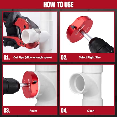 9Pcs PVC Pipe Reamer Kit, Durable Aluminum PVC Fitting Saver - size: 0.5+0.75+1+1.25+1.5+2+2.5+3+4 Inch