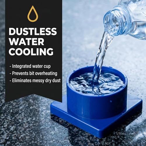 Drilax 1-3/8 inch Diamond Hole Saw Kit with Water Delivery Cup & Drill Guide, Granite Quartz Porcelain Tile Glass Drill Bit for Countertops, Faucets, Soap Dispensers & DIY Installations - size: 1-3/8 inch Cobalt