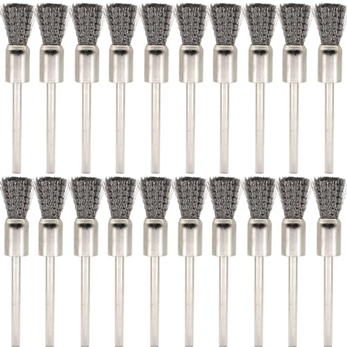 20PCS Wire Brushes - Metal Rust Removal, Polishing, Cleaning - 8mm Diameter, 3mm Shaft - Removes Burrs, Dust, and Oxide Layer - Handles Rough Surfaces - Designed for Industrial and DIY Enthusiasts - style: Wire Brush 3*8mm 20PCS