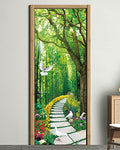 FLFK Door Decal Sticker - Scenic,Peel and Stick Mural,Combined Size 36"x80",Split into 2 Pieces - color: Mt3270, size: 36"x80"