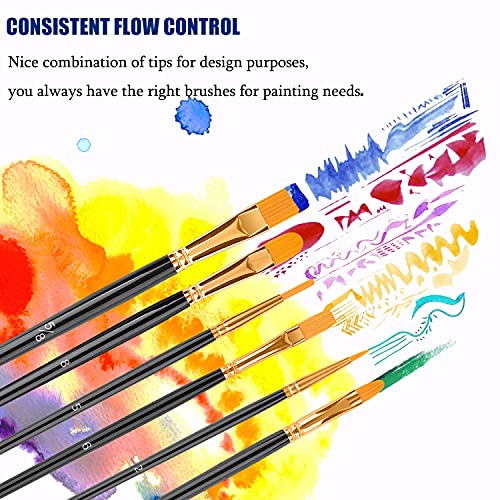 Artstorys Paint Brushes Set, 20 Pcs Acrylic Oil Watercolor Painting Brushes - color: Black