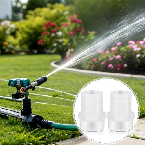 2 Pcs Pool PVC Tube Fitting Barbed Hose Fittings Adapter - color: White, size: 0.75 Inch