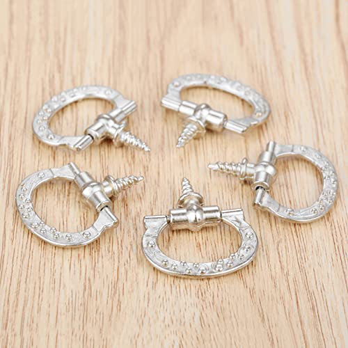 dophee 10Pcs Mini Cabinet Pulls, Self-Tapping Screws Knobs, Silver - color: Silver