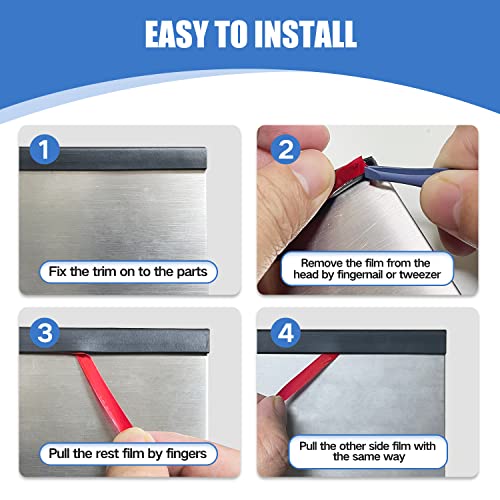 Rubber Edge Trim, Self-Adhesive U Channel Rubber Edge Trim, U Shaped Edge Protector for Mirror and Glasses, EPDM Material, Slot Width 1/8"(3mm), Length 10 Ft, Black - size: Fit 1/8"- L10'