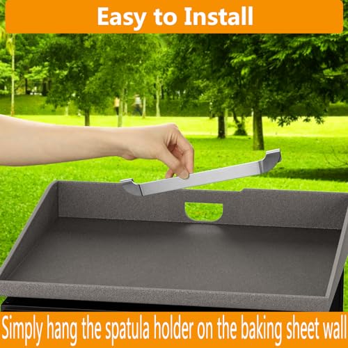 10 Inch Griddle Spatula Holder Magnetic Design, Stainless Steel Grill Barbecue Tool Rack, Griddle Accessories for Blackstone Flat Top Griddle and Other Grill Griddles (1 Pcs) - style: 1 pack