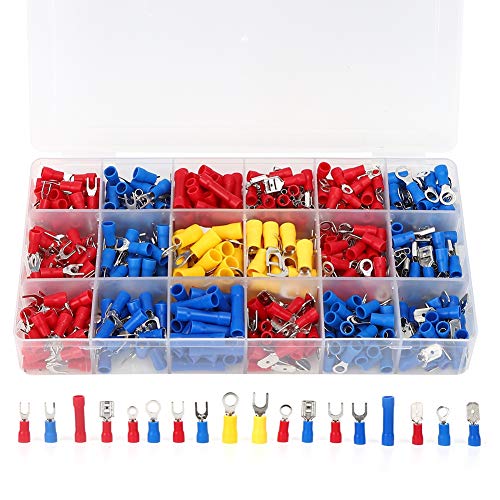 Cold Pressed Terminal, Insulated Quick Connecting Terminal, 520Pcs Electrical Crimp Terminals Assortment Kit