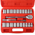 Egofine 1/2" Drive Socket Set, 23 Piece Standard SAE (7/16 to 1 inch) and Metric (13-19, 21, 22, 24mm) 6 Point, with Quick Release Ratchet, Extension Bars, Drive Drill Adapter - style: 1/2" 23 PCS with 45 Teeth Ratchet