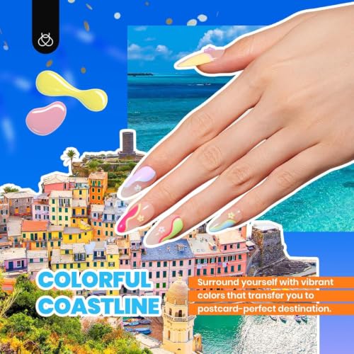 Beetles 53PCS Gel Nail Polish Set, 36 Colors Green Brown Gel Polish Kit - color: Travel Diary