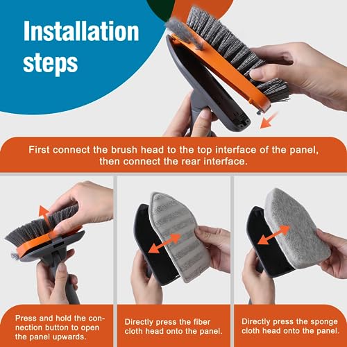 CLEANHOME Tub Tile Scrubber Brush for Cleaning Shower Tile Floor,Bathtub - color: Orange