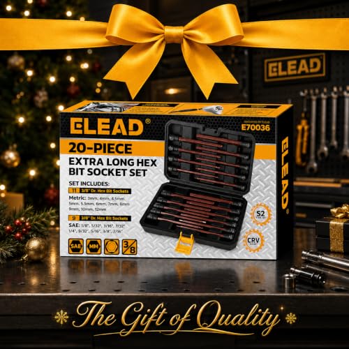 Extra-Long Allen Hex Bit Socket Set: 20-Piece 3/8 Inch Drive, 150mm S2 Steel, Standard SAE & Metric (1/8-Inch - 7/16-Inch, 3-12mm) for Impact Drills and Ratchet Wrenches - style: 150mm Allen Hex Bit Socket Set