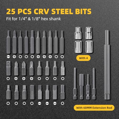 Electric Screwdriver Set, 35 in 1 Cordless Lithium Kit, 250 RPM, 2–10 N·m Torque, USB Rechargeable,Power Tool for Home Repair, Furniture Assembly, DIY Projects