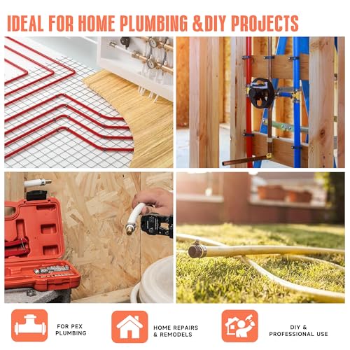 60pcs 3/4 inch PEX Cinch Clamps Rings, 304 Stainless Steel Pex Crimp Rings, Heavy Duty Thickened Single Ear Hose Clamps for PEX Tubing Pipe Fitting Connections - color: 60 Pcs, size: 3/4 inch