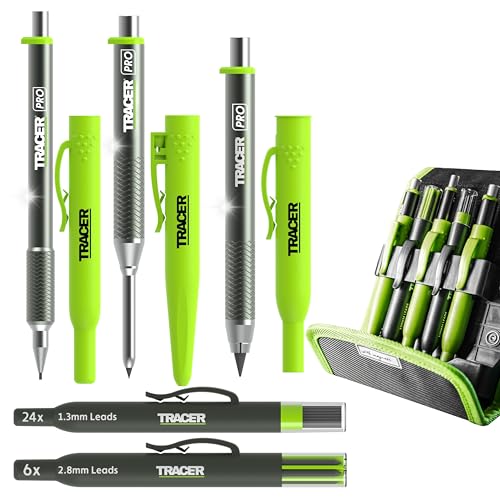 Tracer Pro Aluminum 5pc Construction Pencil Mechanical Carpenter Pencils - style: 3pc Full Set