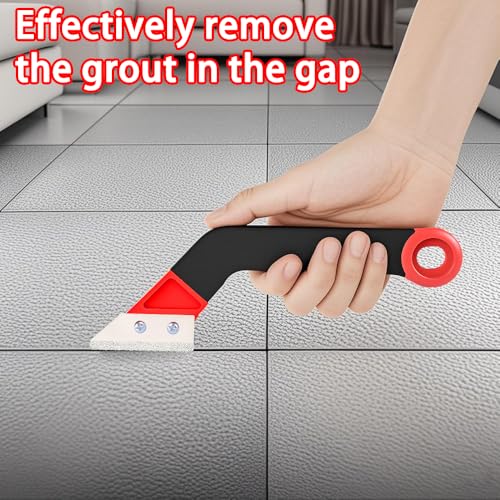 2Pcs Grout Removal Tool, Angled Design Grout Hand Saw Tile Grout Remover with 6 PCS Extra Replacement Blades for Tile Cleaning