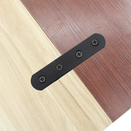 4 Pack Flat Mending Plate for Wood, ULIFESTAR Black Iron Flat Straight Brace Brackets Metal Repair Fixing Wood Brace Joining Plates Connector for Repairing Wooden Furniture with Mounting Screws - size: 4 x 0.79 x 0.12 inches