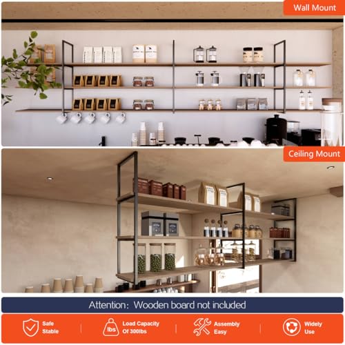 3-Tier Square Shelf Bracket, Wall & Ceiling Mount, 3 Pack - size: 3 Tier Bracket-3 Pack