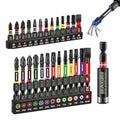 Geinxurn 27 Piece Impact Screwdriver Bits Set, 1"/2" Phillips/Torx/Square/SL Magnetic S2 Steel Driver Bits and Impact Bit Holder with Color Coded Base - size: 27pcs
