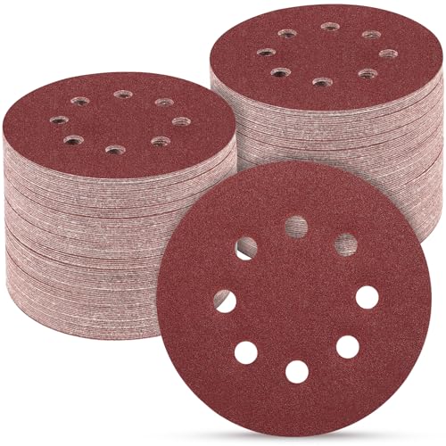 100PCS 5 Inch Sanding Discs 100 Grit Sandpaper for Orbital Sander | Professional Orbital Sander Pads, Hook and Loop Sand Paper Sander discs,Sanding Pads for Metal,Car,Wood - style: Aluminum oxide