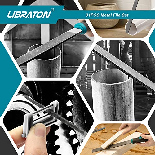 LIBRATON 31PCS Metal File Set, Metal Files, 12 Needle Files - style: Metal File-31PCS