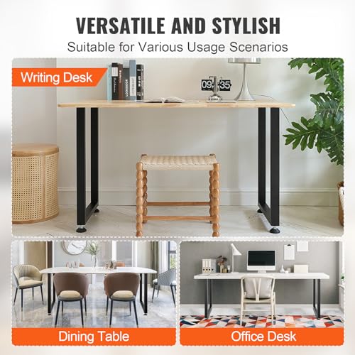 VEVOR 28 Inch Adjustable Furniture Legs, Square Reinforced Steel Office Table Legs Set of 2 for DIY, Max Load 1000 lbs Heavy Duty Desk Legs, Quick Instalation & Rich Accessories Legs Black - size: 28"H x N/A W, style: Square