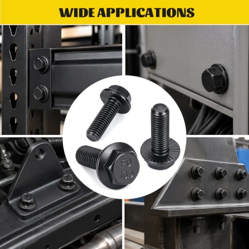 288PCS M6 M8 M10 Flange Bolt Assortment Kit, Length 12/16/20/25/30 mm - size: M6 M8 M10 288pcs