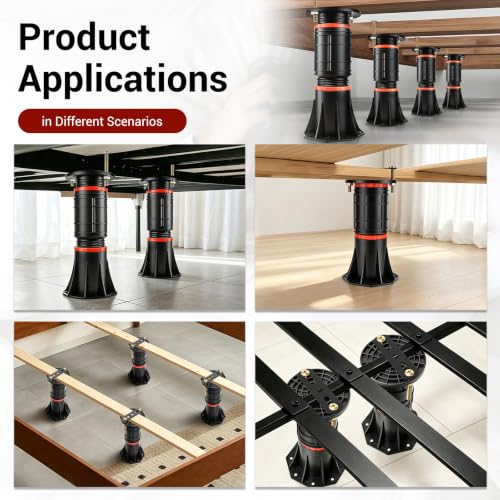 LOSCHEN 2 PCS Adjustable Bed Support Legs with Metal Fixing Accessories, 8.4-13.5 Inch，Heavy Duty Bed Frame Support Feet,Bed Support Reinforcement Parts, Replacement Legs - size: 8.4-13.5 inch (2pcs)