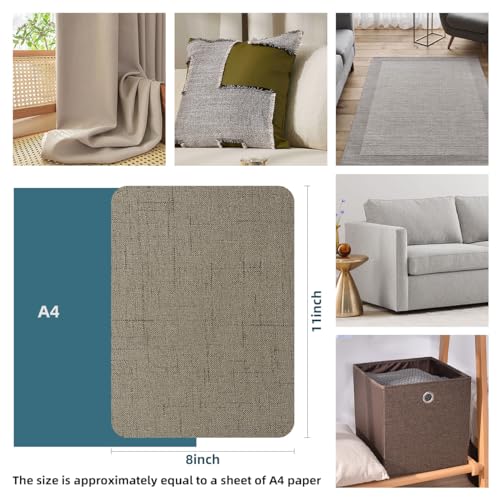 WILDREEDS 2 Pcs 8 x11 Inch Linen Repair Patches, Self-Adhesive Fabric Patch for Sofas, Couch, Furniture,Tote Bags, Car Seats (2.0 Khaki) - color: 2.0 Khaki