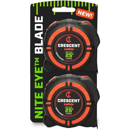 Crescent Lufkin 25 Ft Workhorse Nite Eye Tape Measure, 2 Pack, L1125NESET2V - size: 25' Two Pack, style: SAE