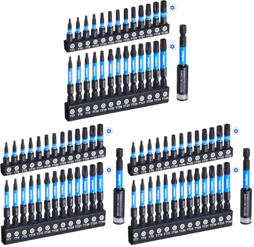 toolant Impact Torx Bit Set 27pcs (TT7-TT40), S2 Steel Security Torx Bit Set, Tamper Proof Star with CNC Machined Tips, 1"&2" Long Impact Bits with Magnetic Bit Holder and Storage Box (Pack of 3) - size: 26+1PCS (Pack of 3)