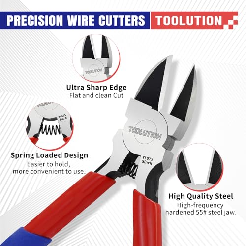 5" Small Wire Cutter Diagonal Cutting Plier Flush Cutter -10 Pack - color: 5"- 10 Pack