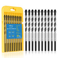 1/4" Concrete Drill Bit & Masonry Drill Bit Set(10PCS), Carbide Tip Drill Bit Set for Tile, Brick, Cement, Concrete, Glass, Plastic, Cinder Block, Wood etc by amoolo - size: 1/4"(10pcs)