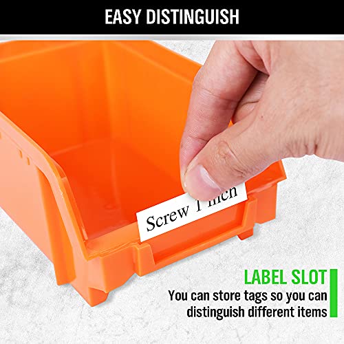 30-Bin Wall-Mounted Storage Bins, Heavy-Duty Garage Tool Organizer for Screws, Nuts, Bolts, Nails, Small Hardware Parts - Easy Installation and Customizable - color: 30-Piece Multi-Color