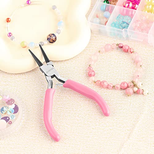 5-Inch Round Nose Pliers for Jewelry Making Wire Bending Tools Wire Looping Plier Small Needle Nose Pliers Smooth Jaws Mini Jewelry Making Supplies for Creating Bracelets Earrings Necklaces - style: Round Nose Pliers
