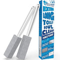 2 Pack Pumice Stone for Toilet Cleaning, Extra Long Handle for Removing Bowl Ring, Pool, Bathroom, Toilet Brush - color: Gray